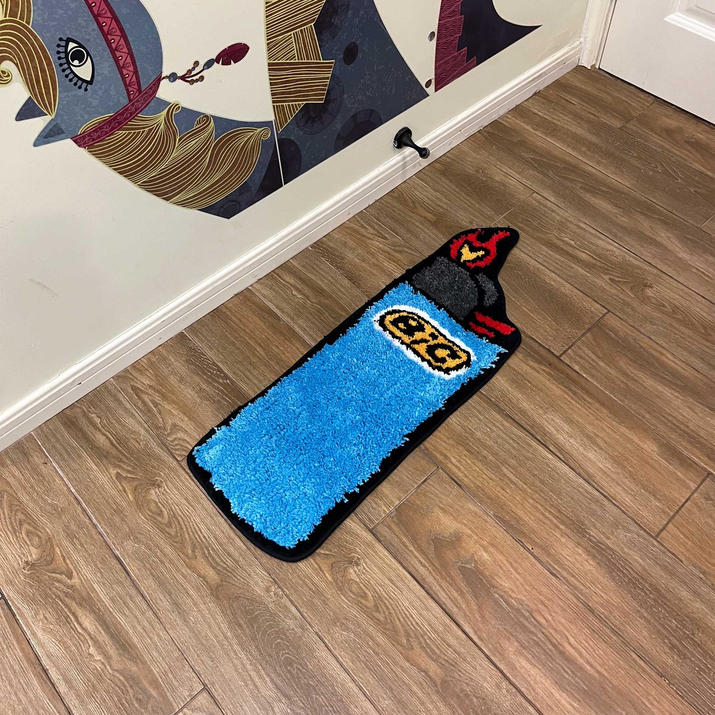 Tufted Rug Bic Lighter Rug Side View