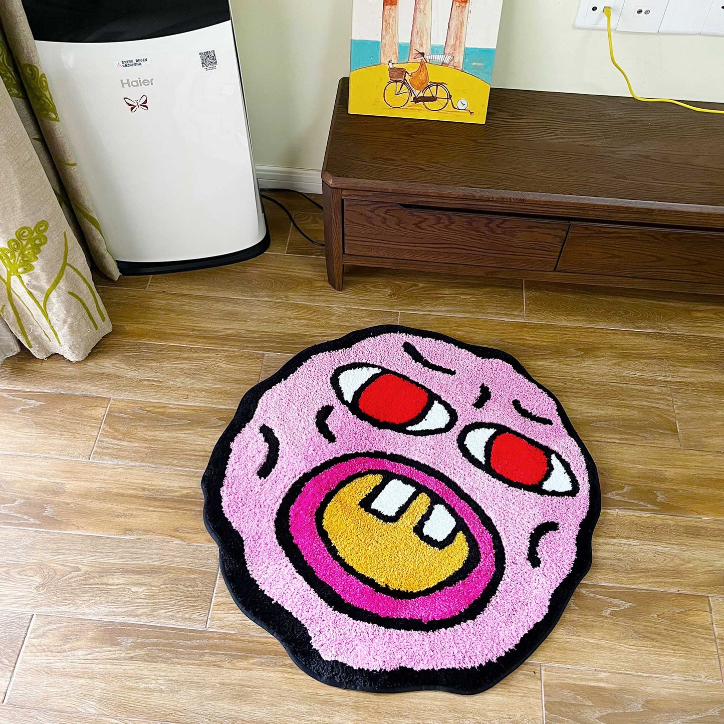 Tufted Rug Cherry Bomb Rug in a Living Room