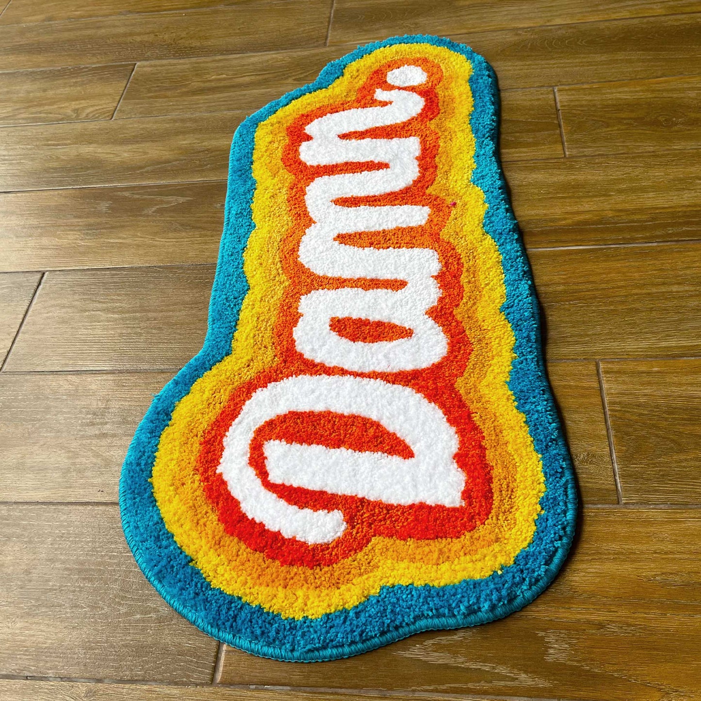 Tufted Rug Rainbow Damn Rug Side View