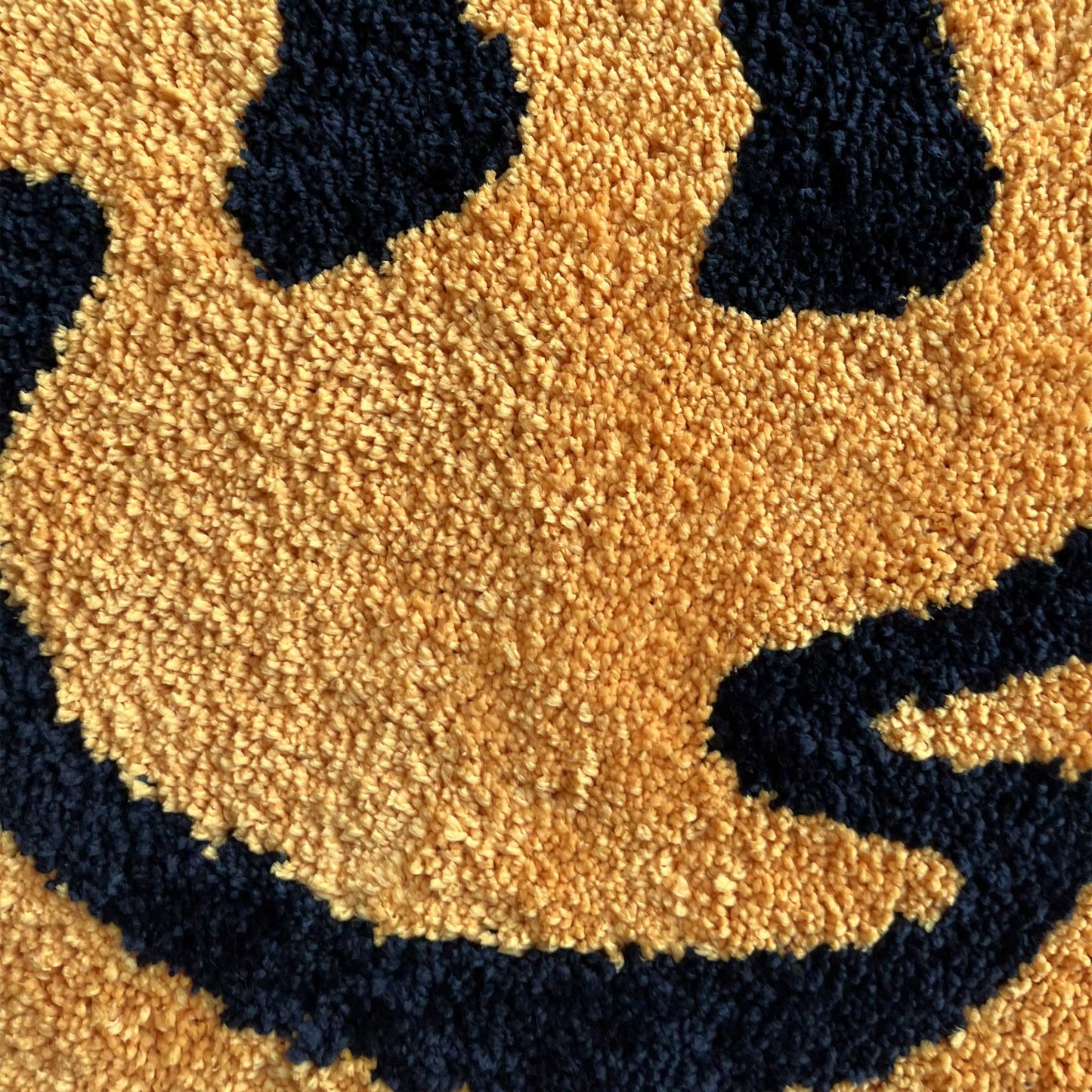 Tufted Rug Melted Smiley Face Rug Close Up
