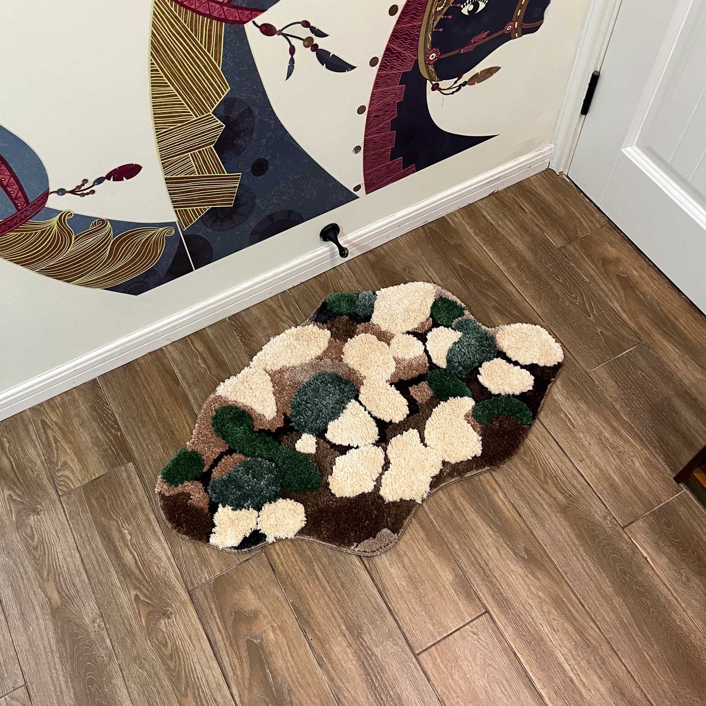 Tufted Rug Brown Natural Moss Rug Overhead