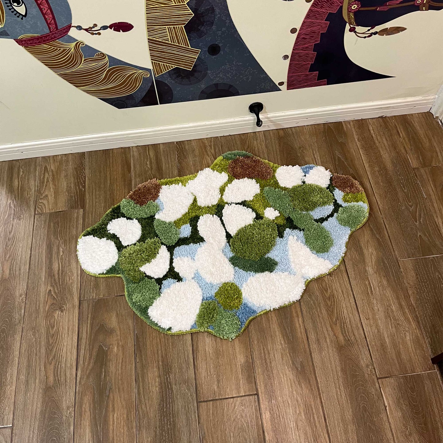 Tufted Rug Green Natural Moss Rug Overhead