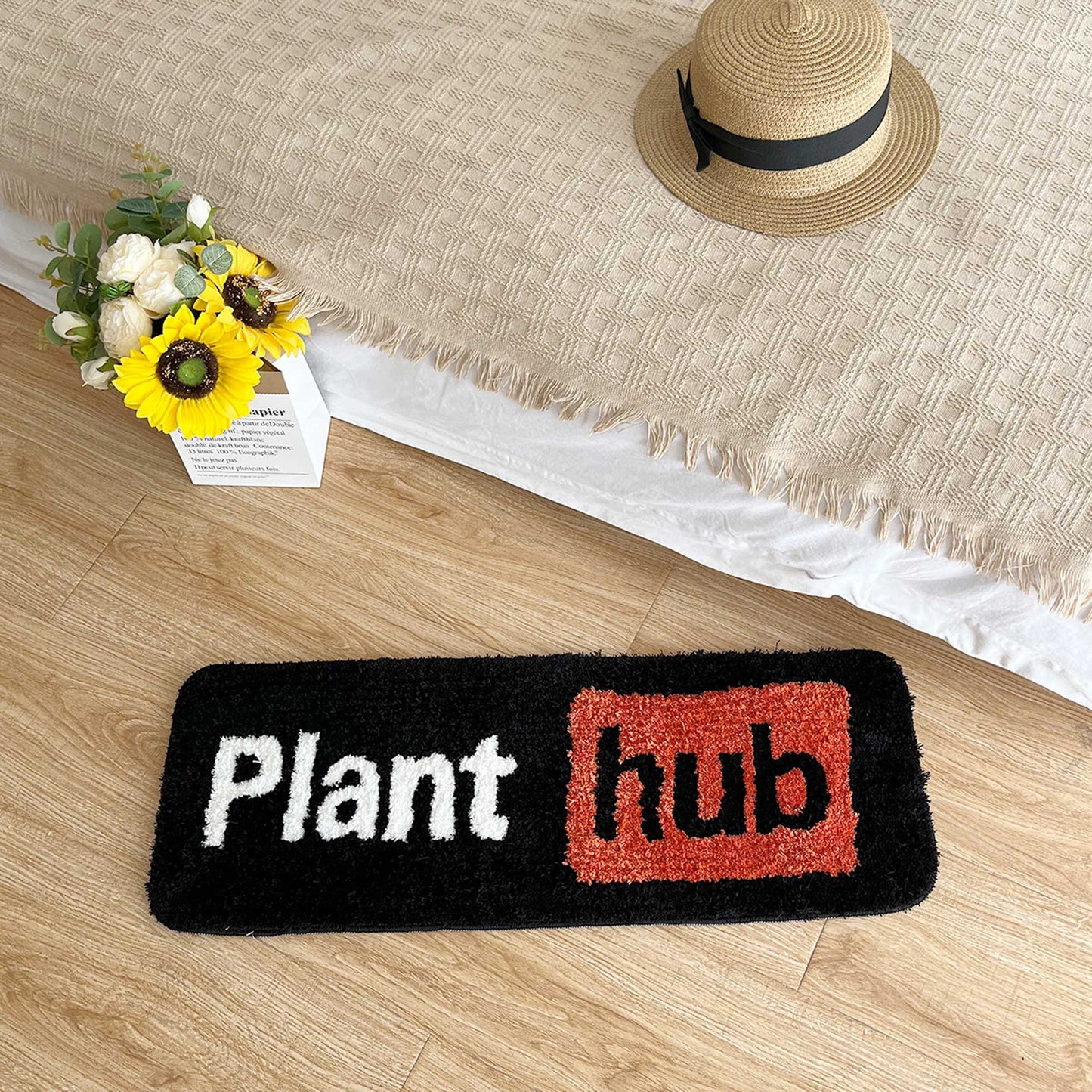 Tufted Rug Plant Hub Rug Front in a Bedroom