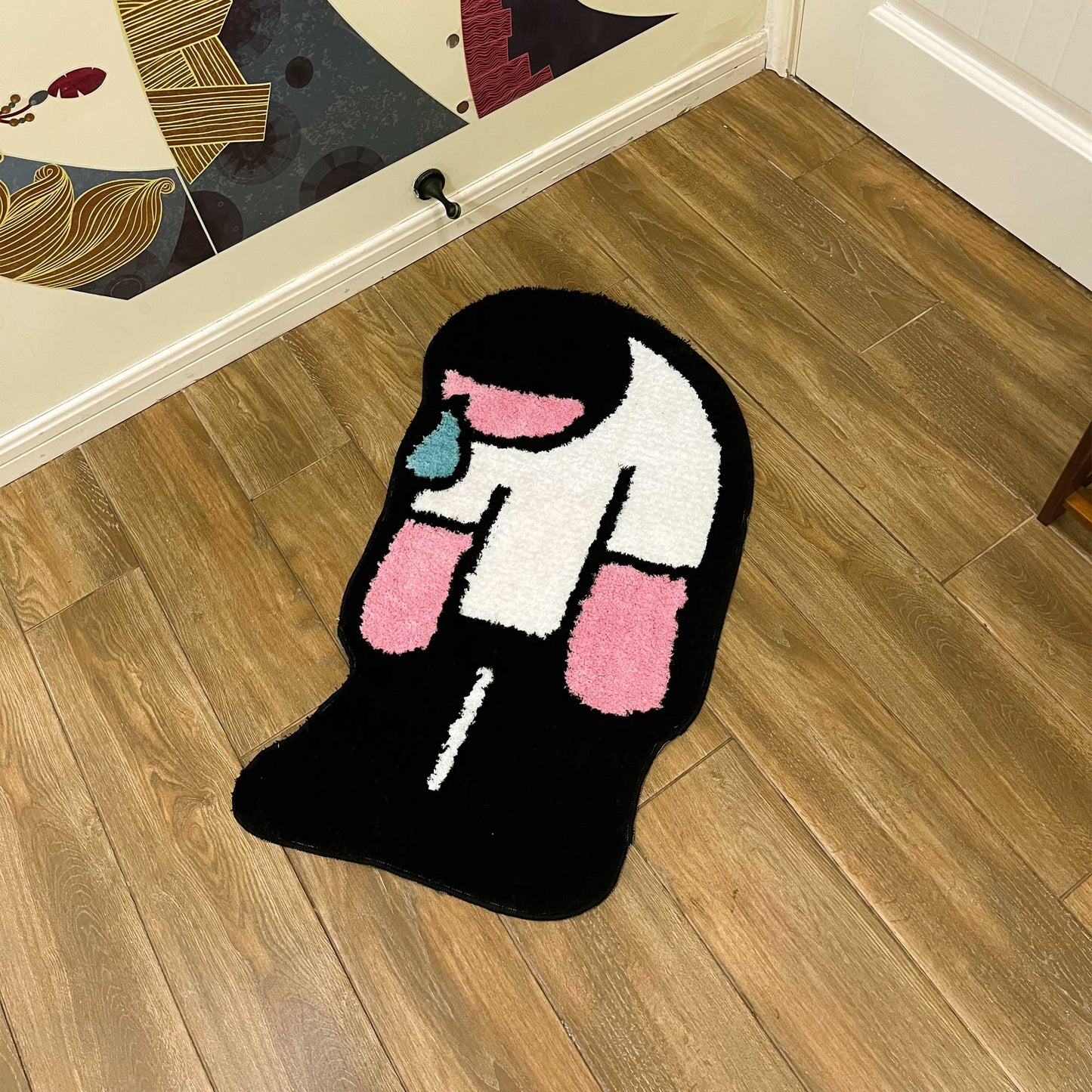Tufted Rug Sad Man Rug Front in a Room
