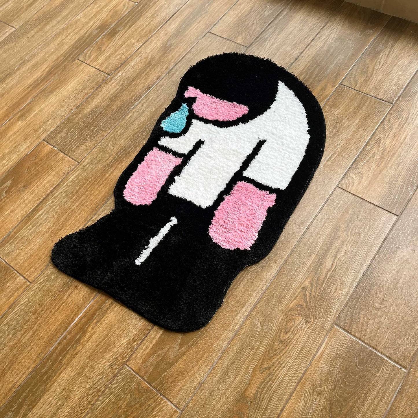 Tufted Rug Sad Man Rug Top Down