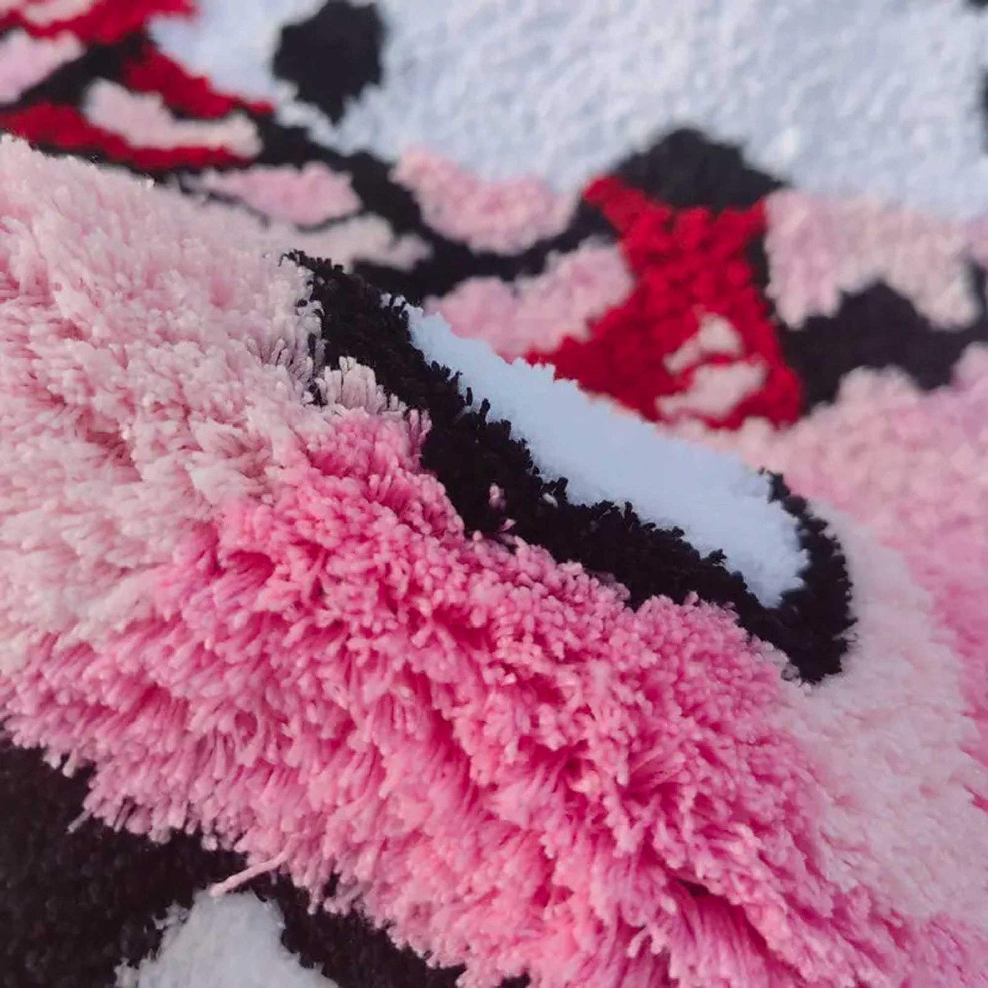 Tufted Rug Pink Hello Kitty Rug Close-up