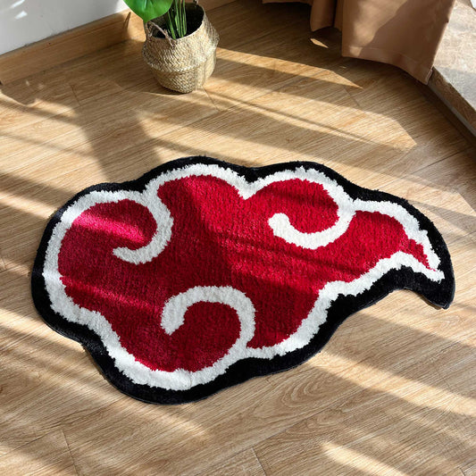 Tufted Rug Naruto Akatsuki Cloud Rug Front