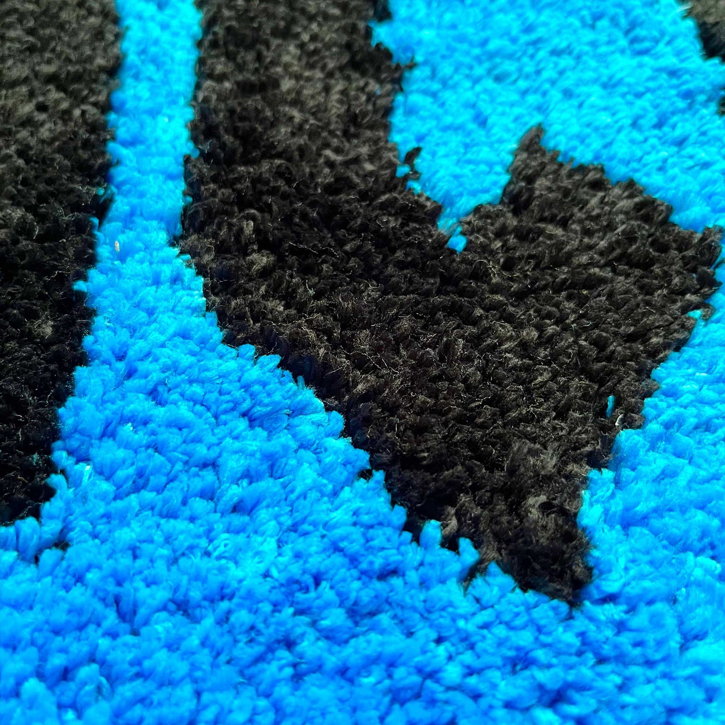 Tufted Rug Blue Bitch Rug Close Up