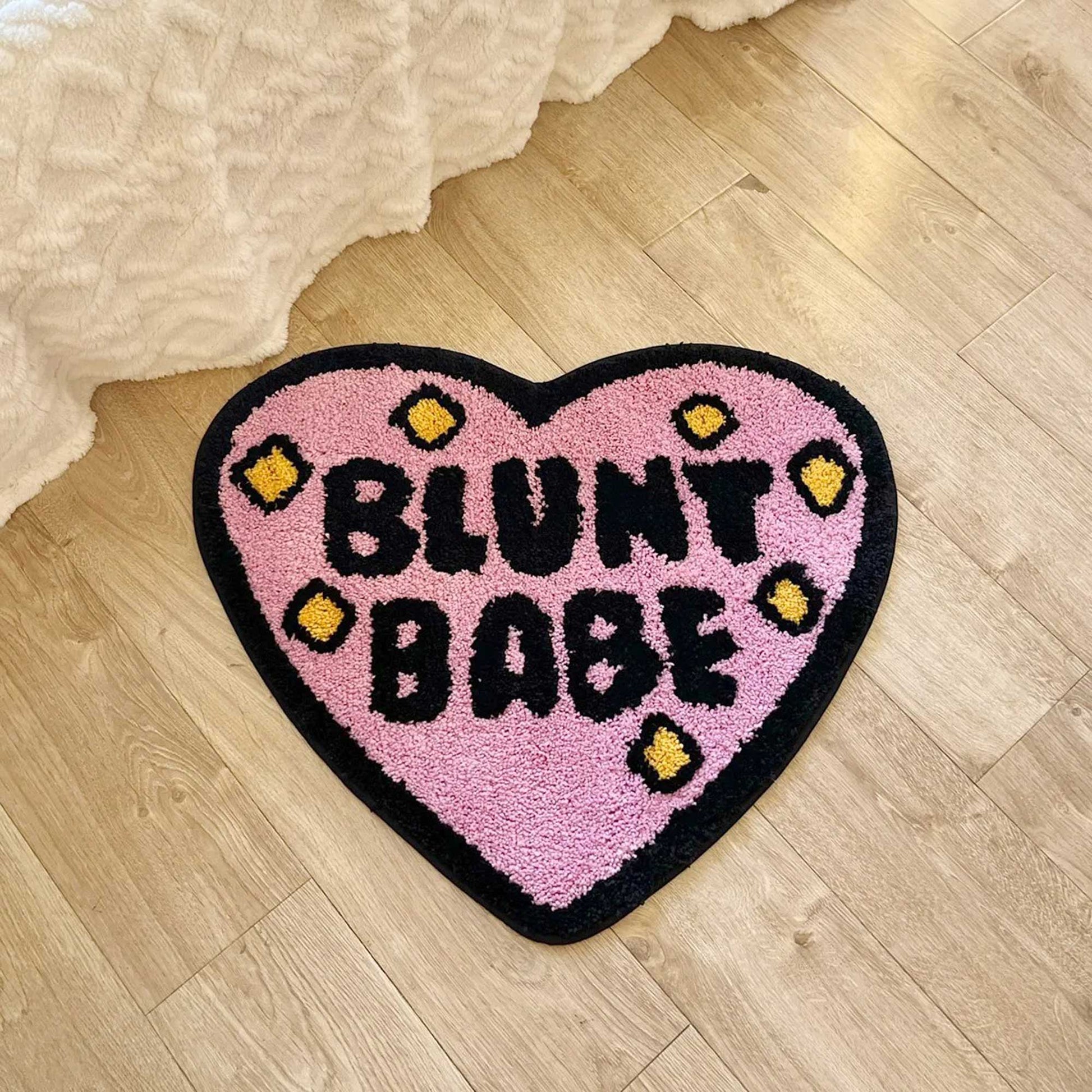 Tufted Rug Blunt Babe Heart Rug in Bedroom