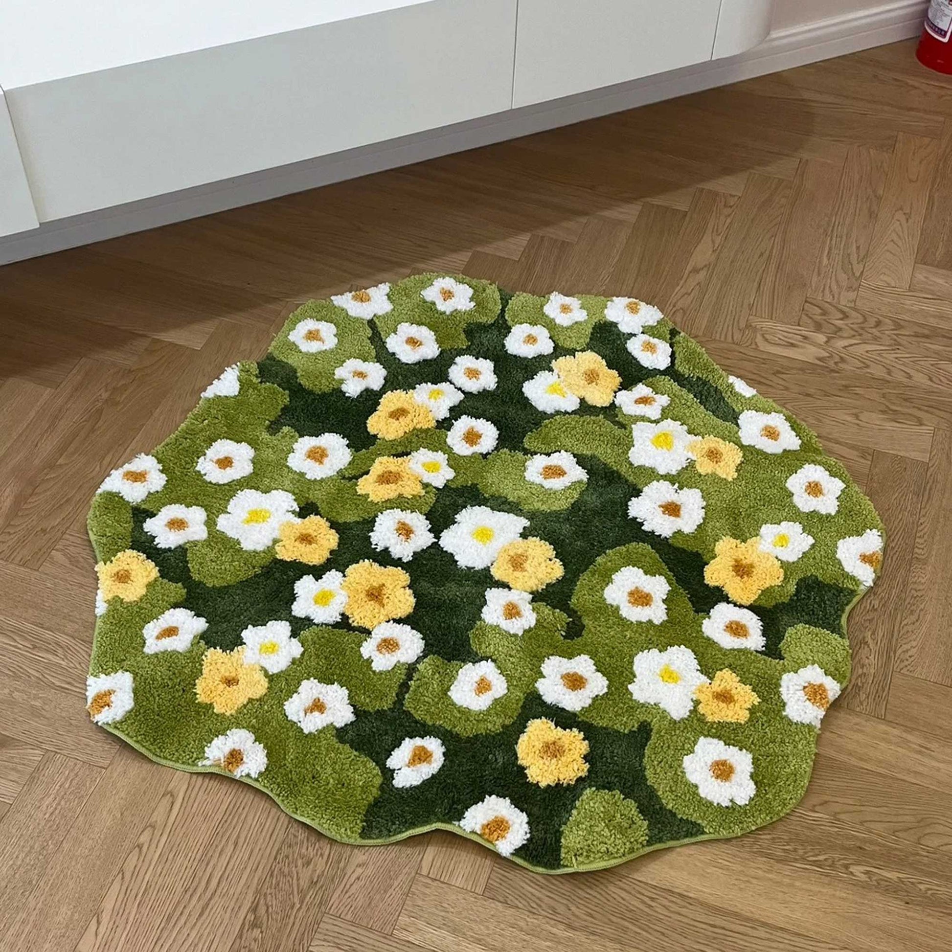 Tufted Rug Daisy Field Rug in Bedroom