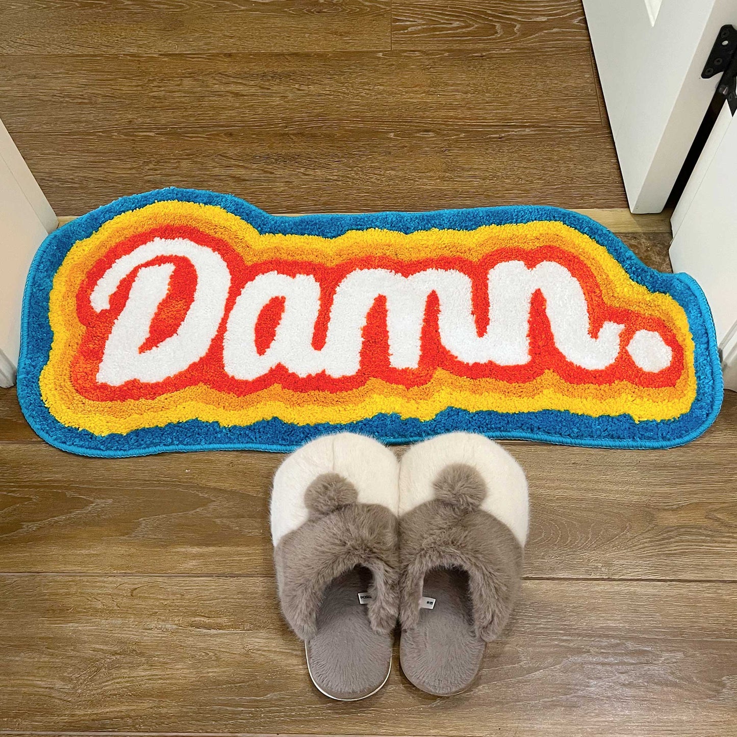 Tufted Rug Rainbow Damn Rug in Entryway