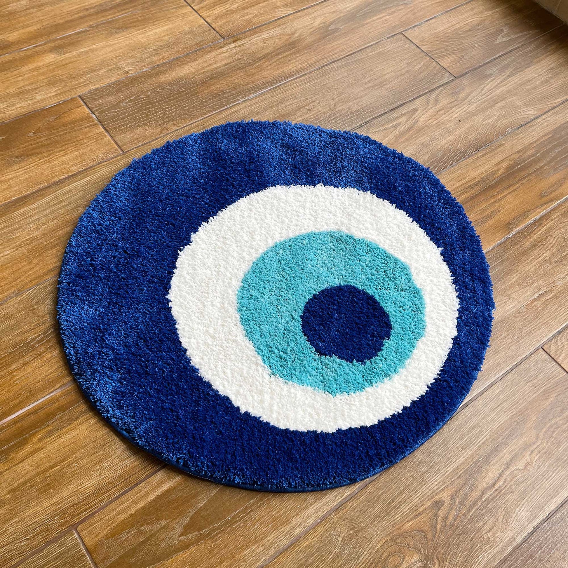 Tufted Rug Blue Evil Eye Rug Front