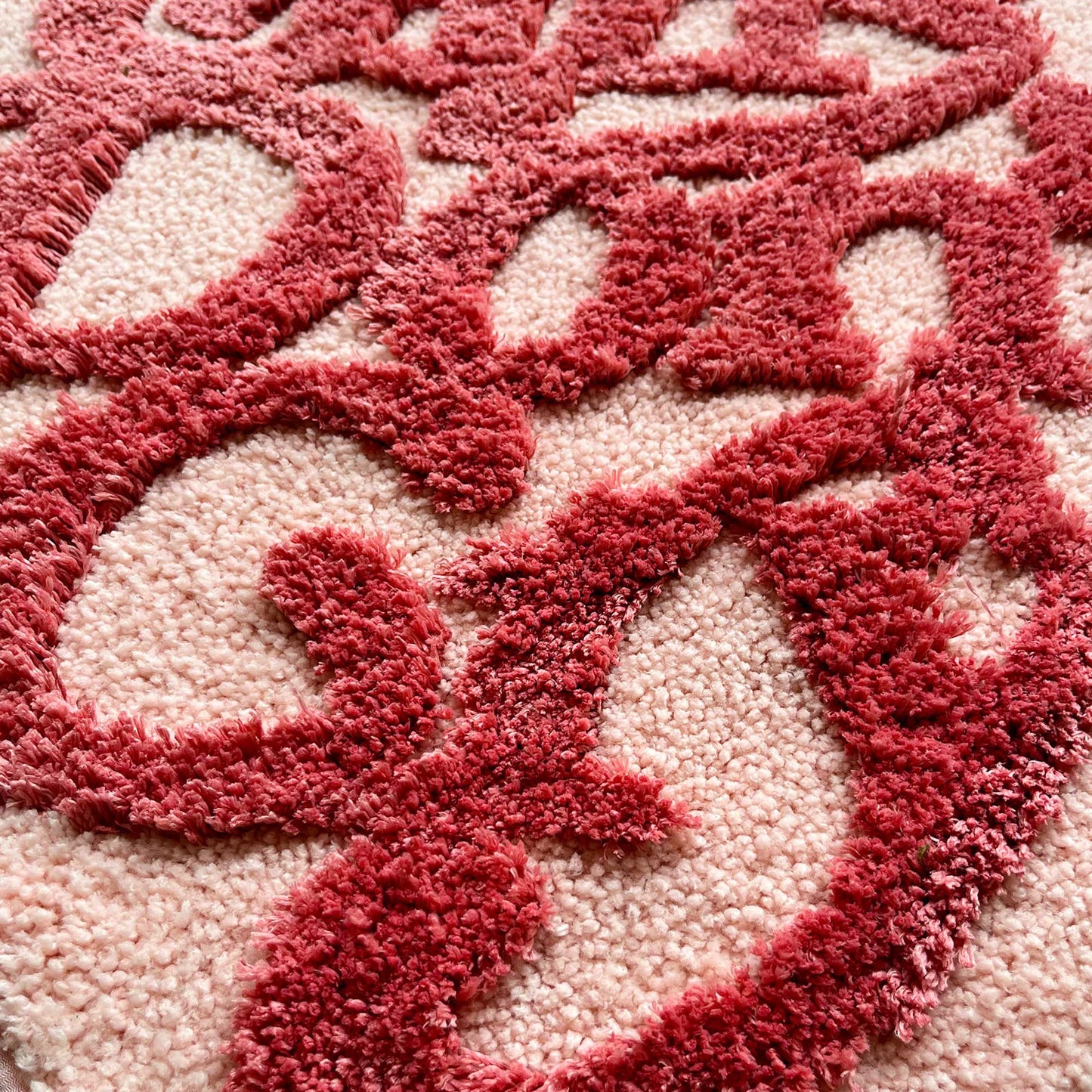 Tufted Rug Pink Girls Don't Cry Rug Close Up