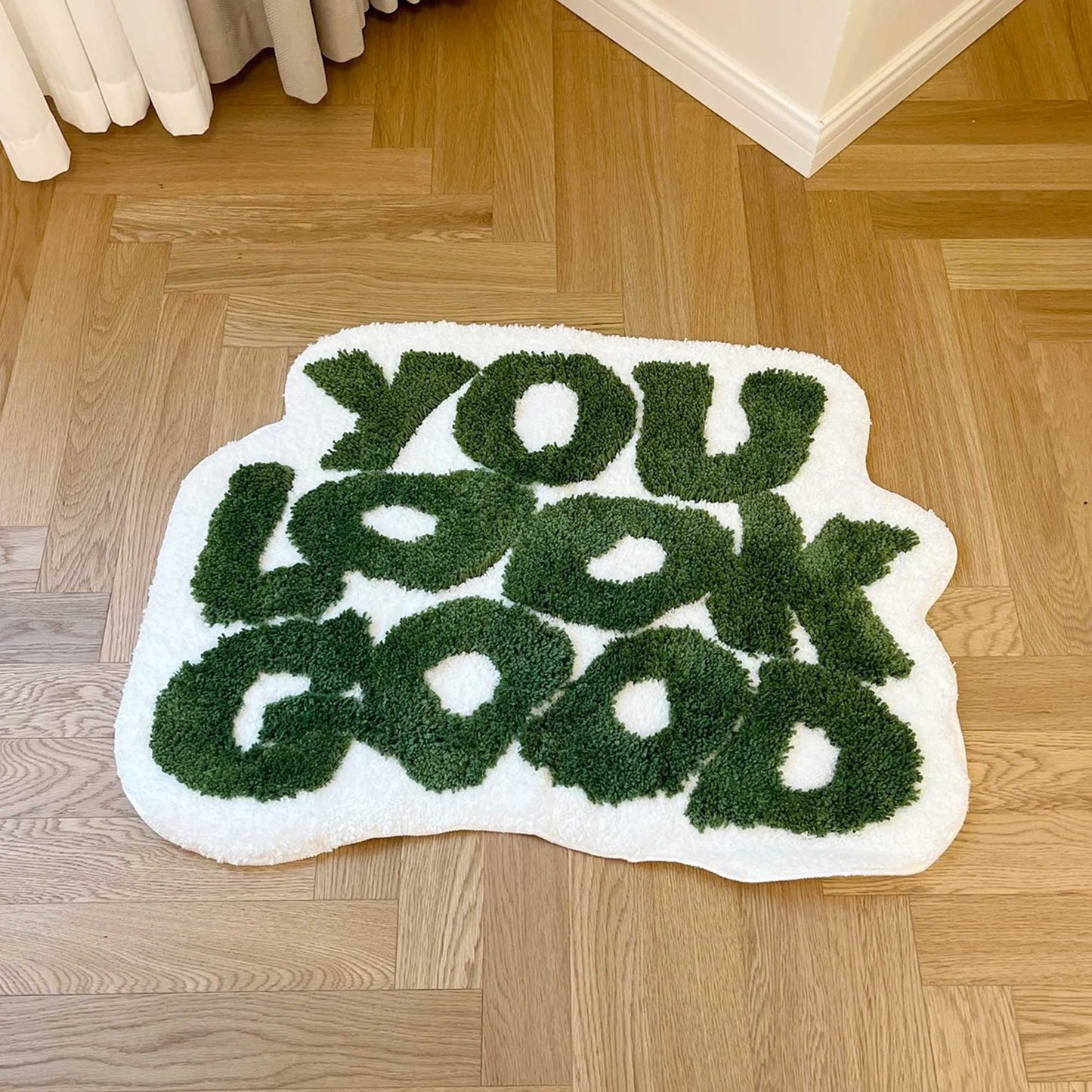 Tufted Rug Green You Look Good Rug Front