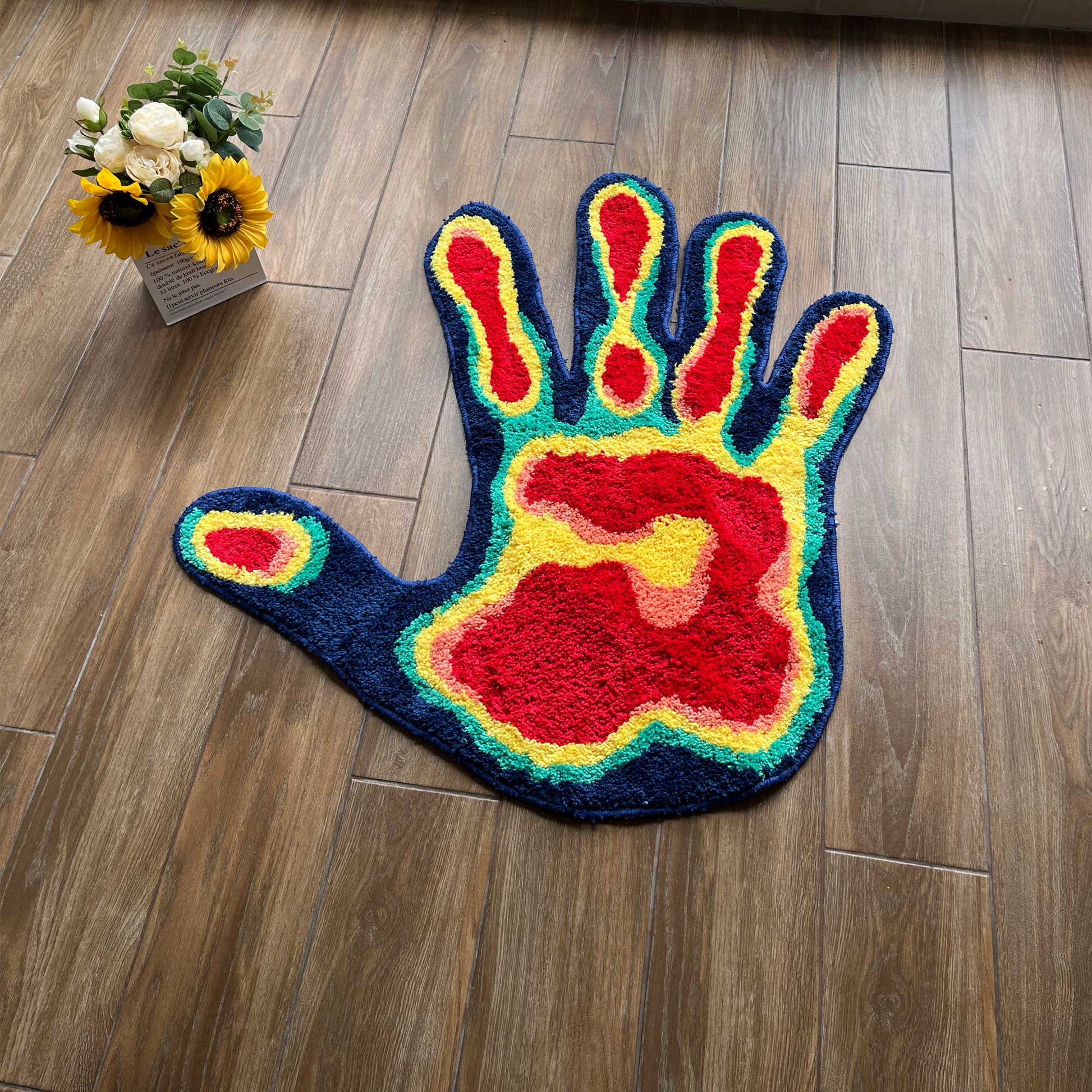 Tufted Rug Infrared Giant Hand Rug Overhead