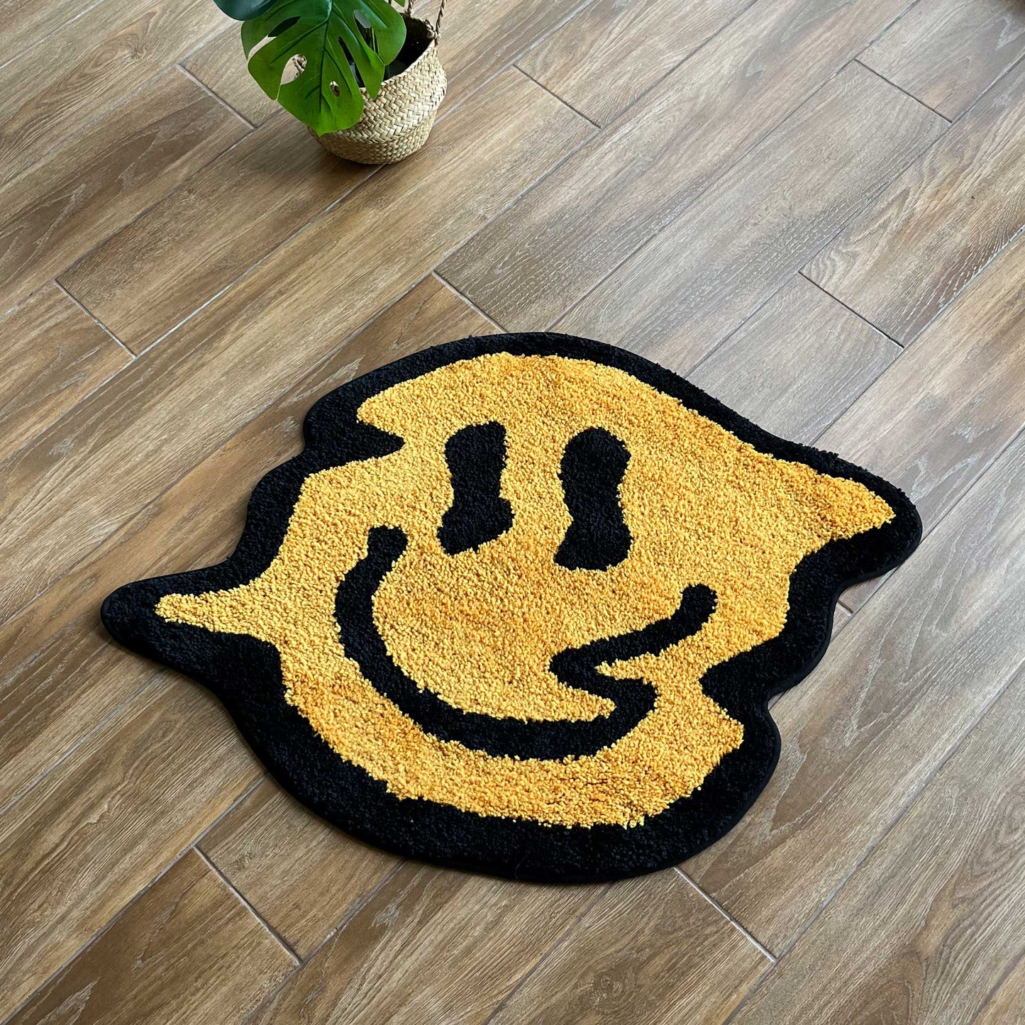 Tufted Rug Melted Smiley Face Rug Front