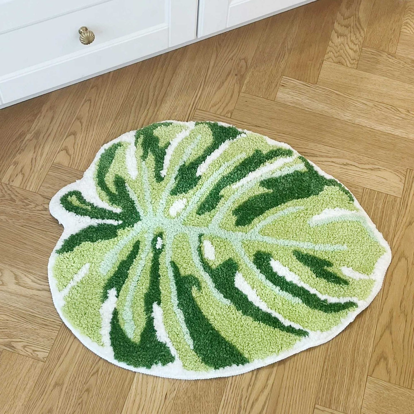 Tufted Rug Monstera Leaf Rug Overhead