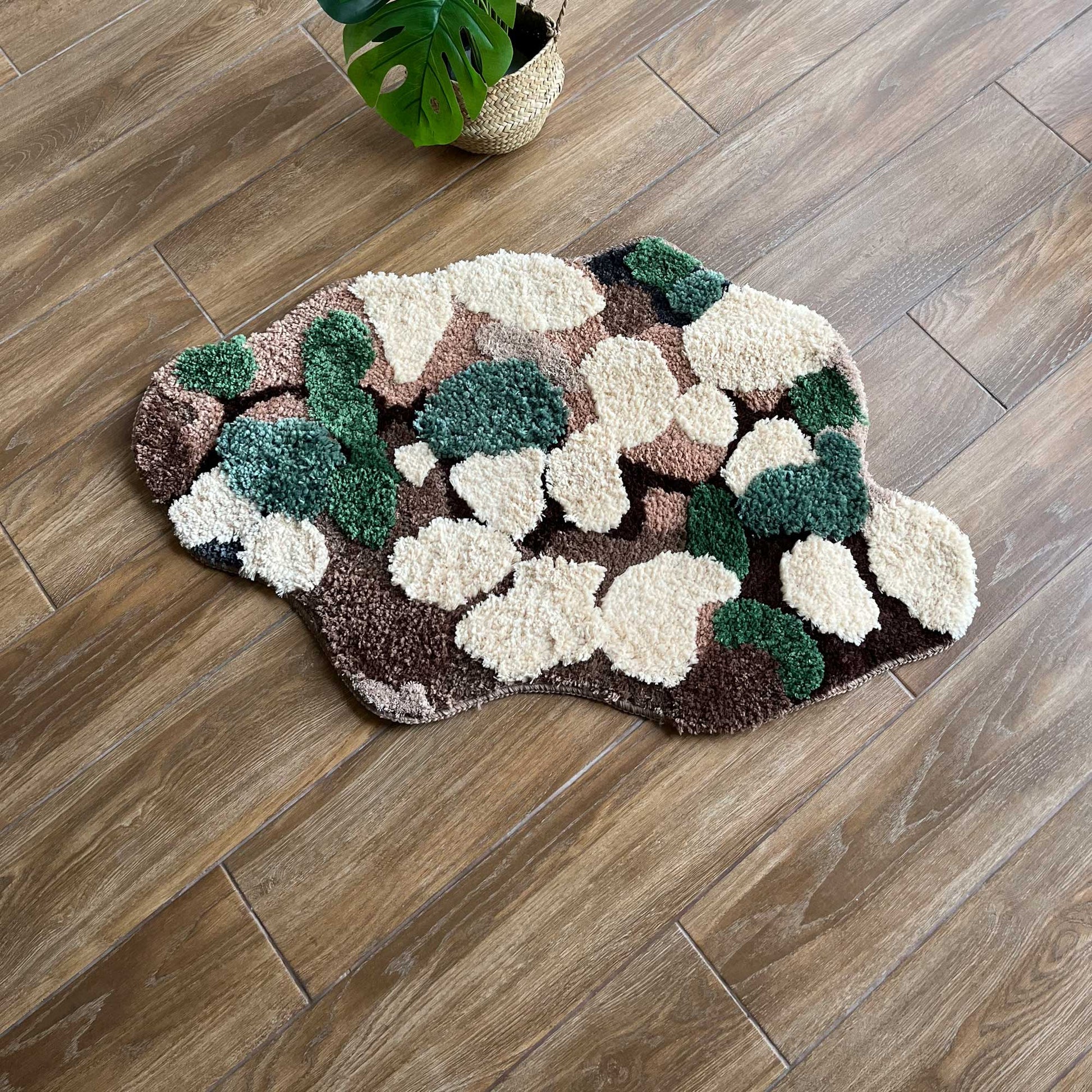 Tufted Rug Brown Natural Moss Rug Front