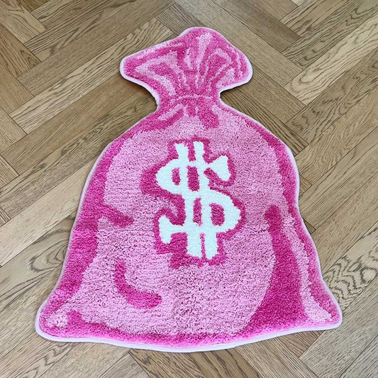 Tufted Rug Pink Money Bag Rug Front