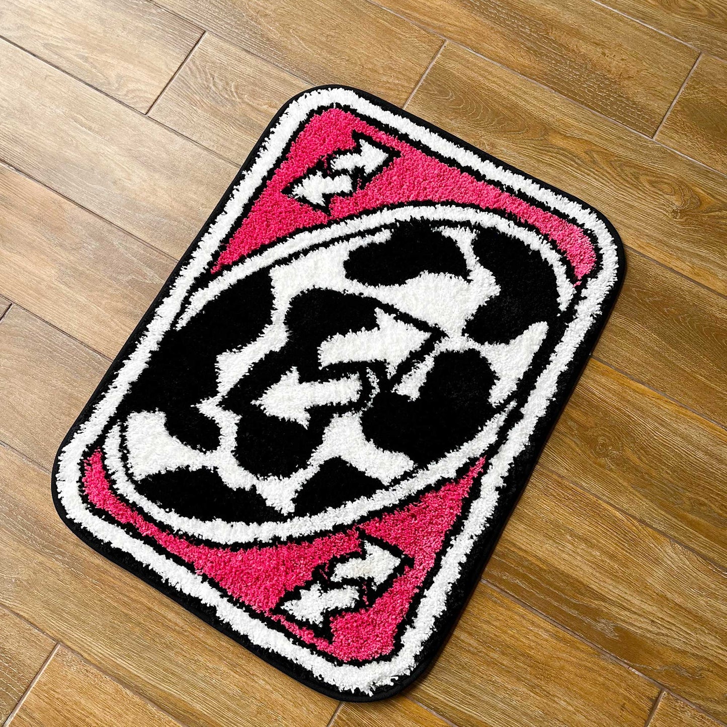 Tufted Rug Pink UNO Reverse Card Rug Front