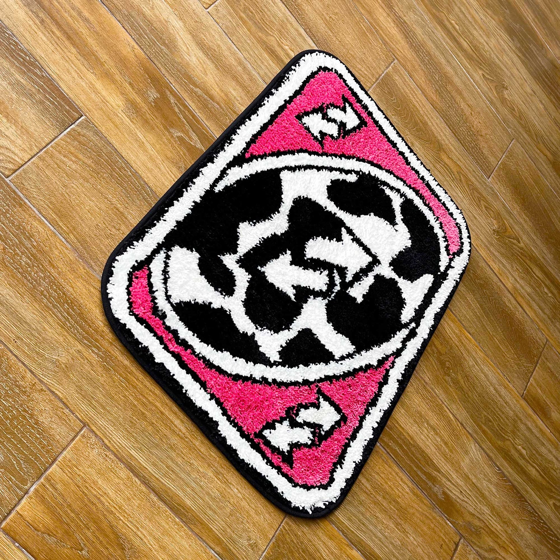 Tufted Rug Pink UNO Reverse Card Rug Front Diagonal