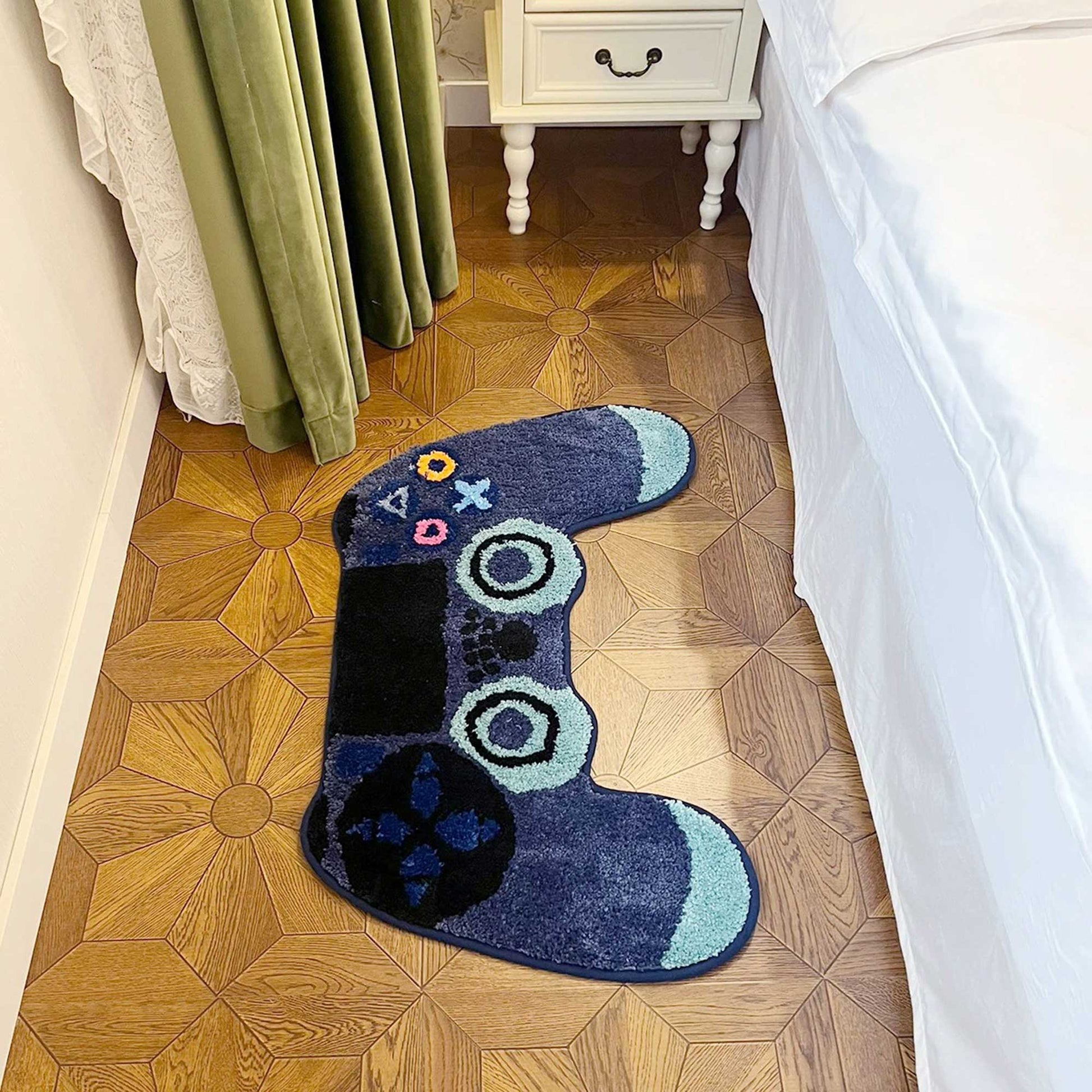 Tufted Rug PS4 Controller Rug in Bedroom