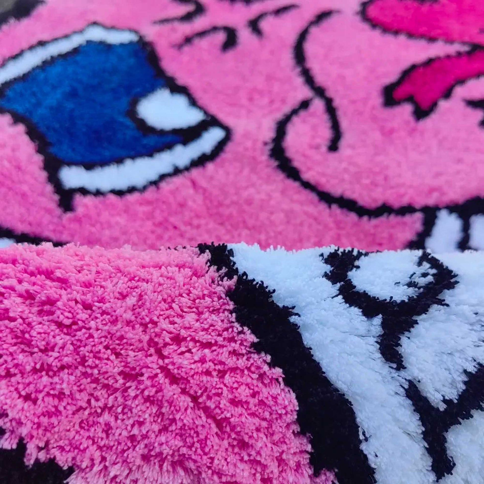 Tufted Rug Pokemon Angry Jigglypuff Rug Close Up