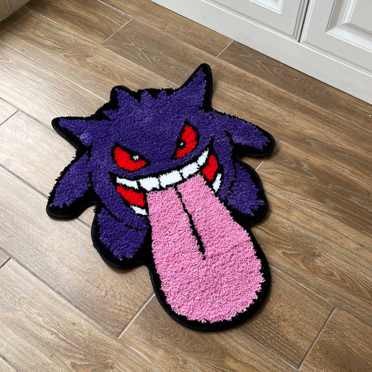 Tufted Rug Pokemon Gengar with Tongue Rug Front