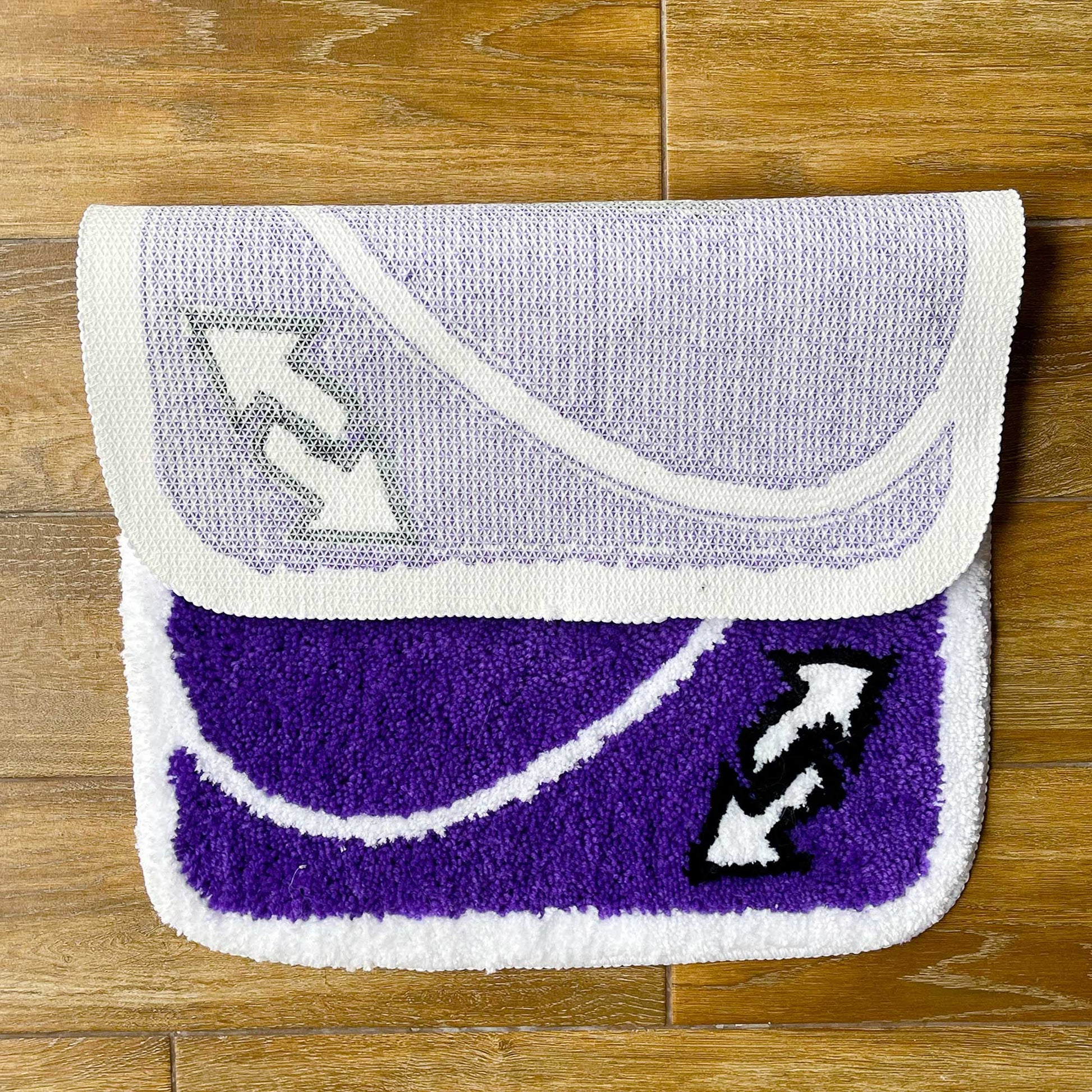 Tufted Rug Purple UNO Reverse Card Rug Front Folded