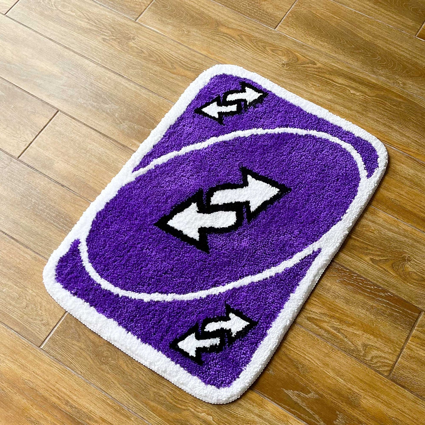 Tufted Rug Purple UNO Reverse Card Rug Front