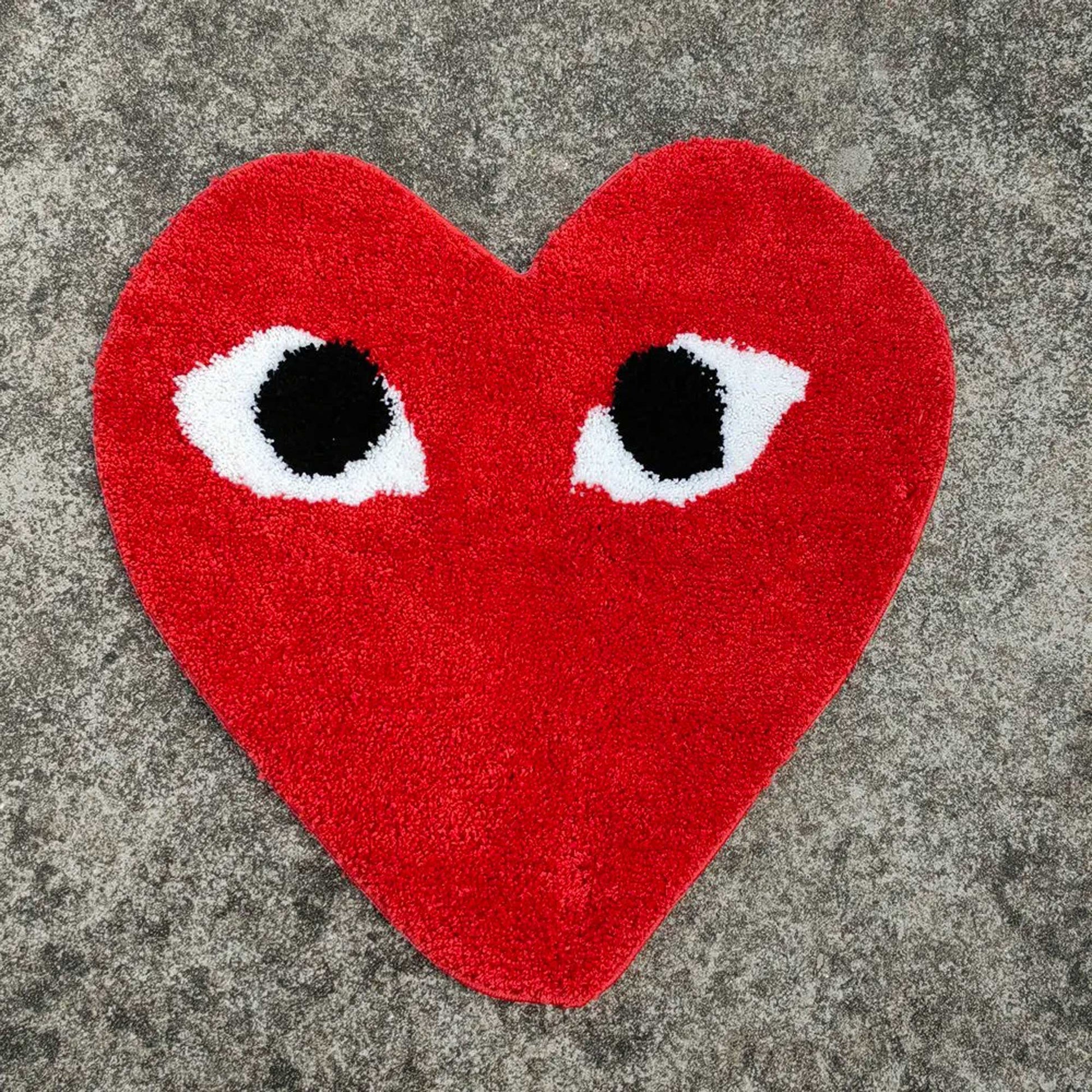 Tufted Rug Red Comme des Garcons CDG Heart Rug Front