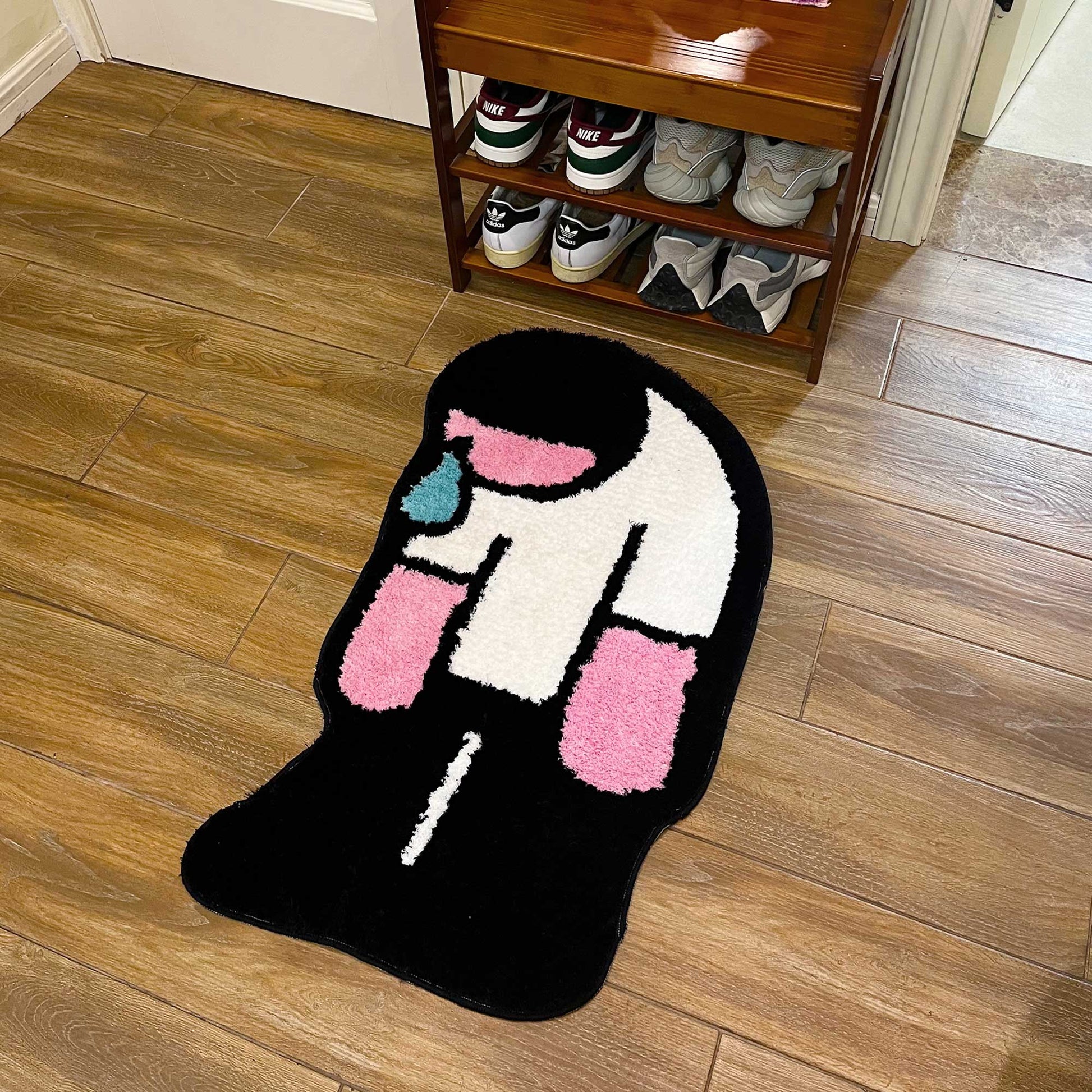 Tufted Rug Sad Man Rug Front in an Entryway