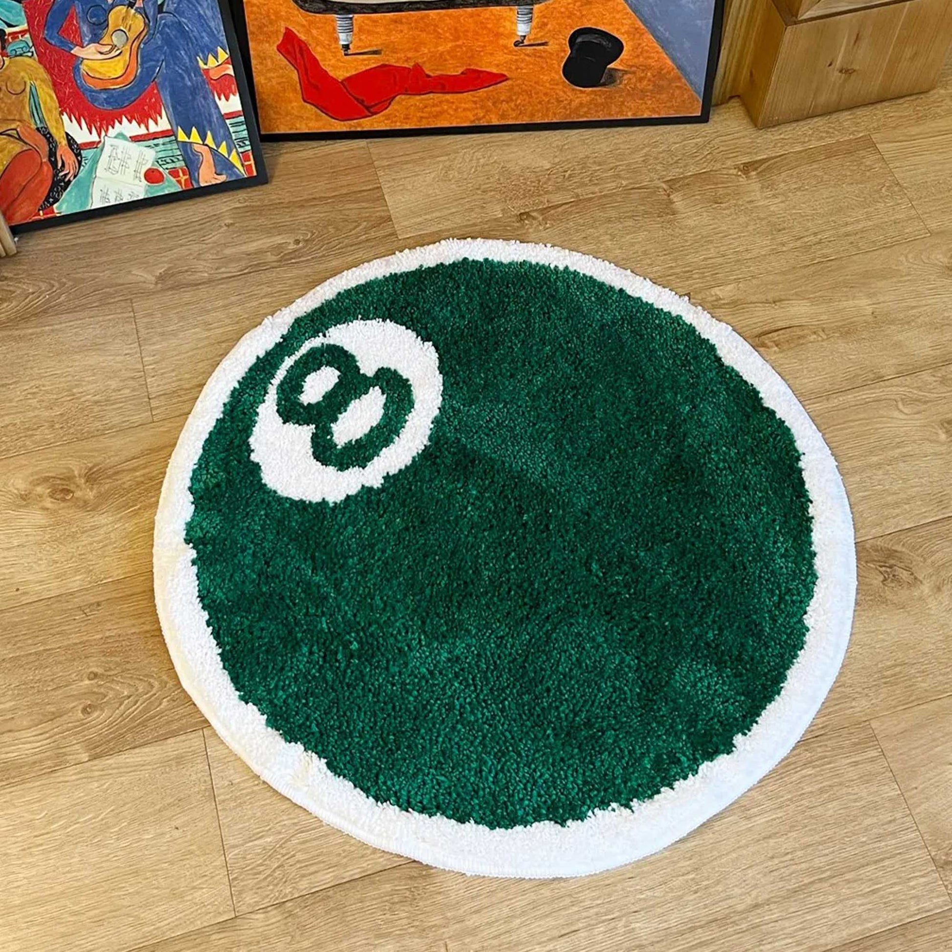 Tufted Rug Stussy Green 8 Ball Rug Front