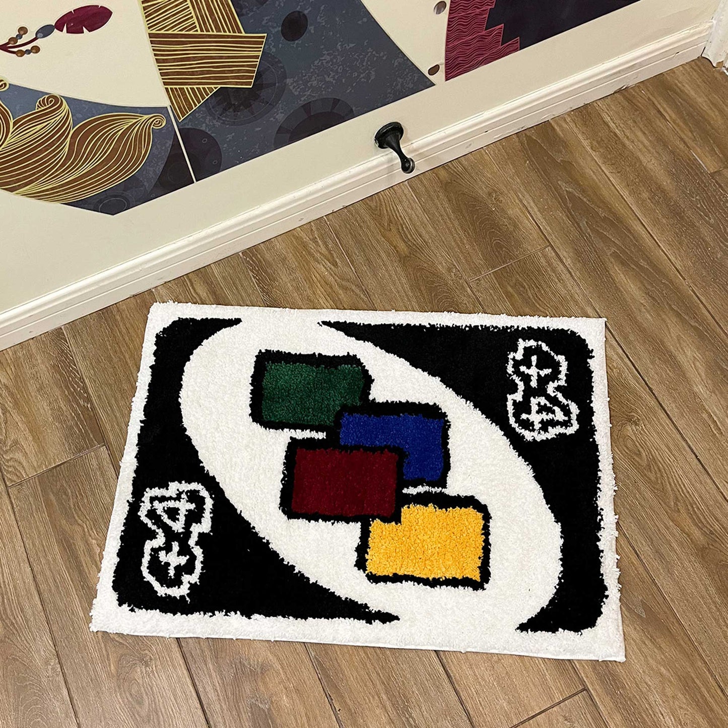 Tufted Rug +4 UNO Card Rug Front in Bedroom